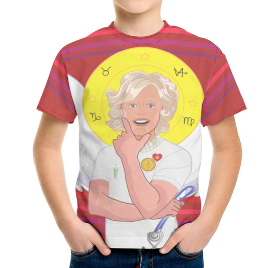 Kid´s T-shirt 2 GLOBAL FREEDOM UNITED© Archangel Gabriel English Red