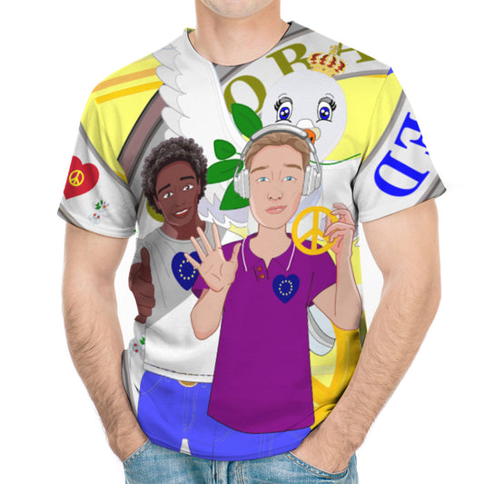 Men´s T-shirt GLOBAL FREEDOM UNITED© Men Anti Racism & Fascism Yellow