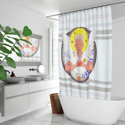 Quick-drying Shower Curtain GLOBAL FREEDOM UNITED© Archangel Rafael Wight