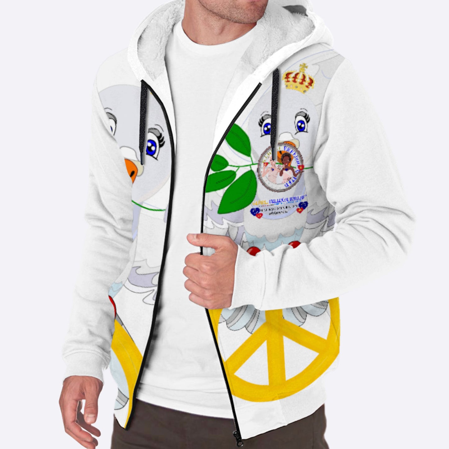 Plush Hoodie GLOBAL FREEDOM UNITED© Women Anti Fascism & Racism EU BIG