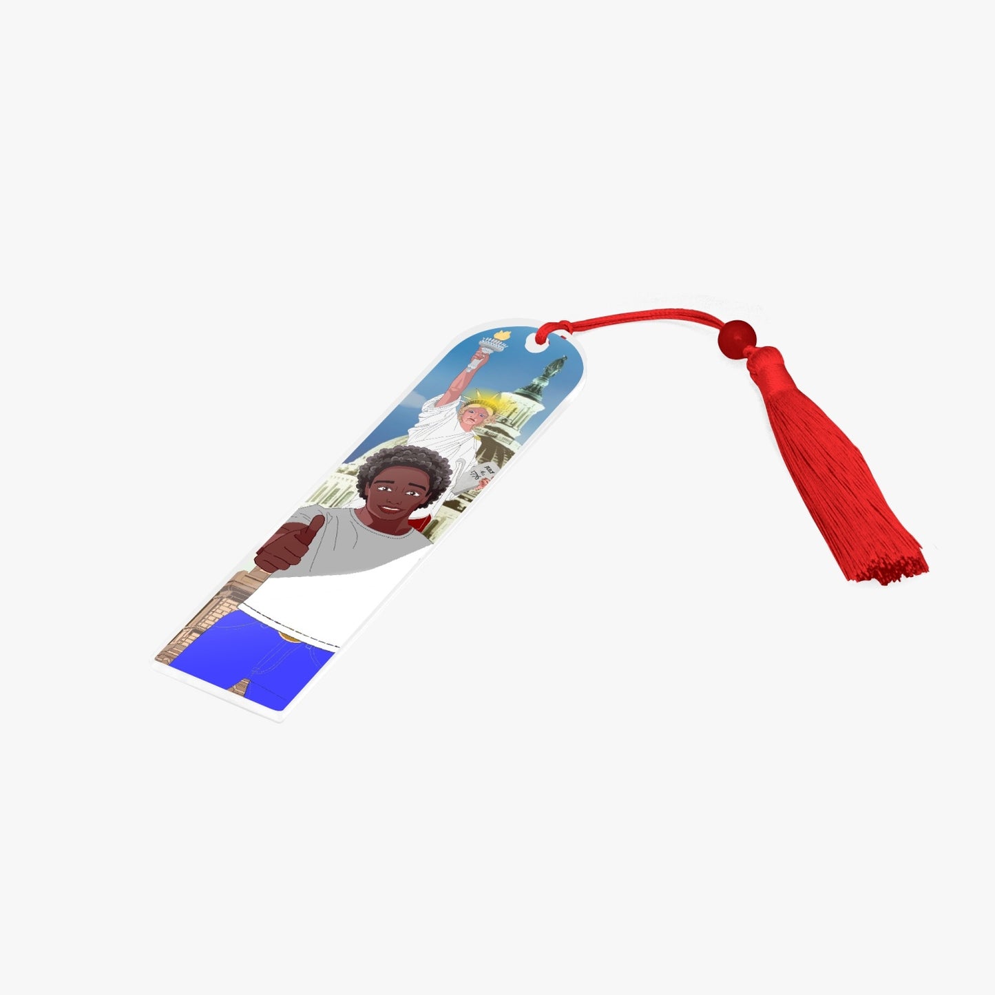 Acrylic Bookmark - Semicircle  GLOBAL FREEDOM UNITED© USA BOY V1