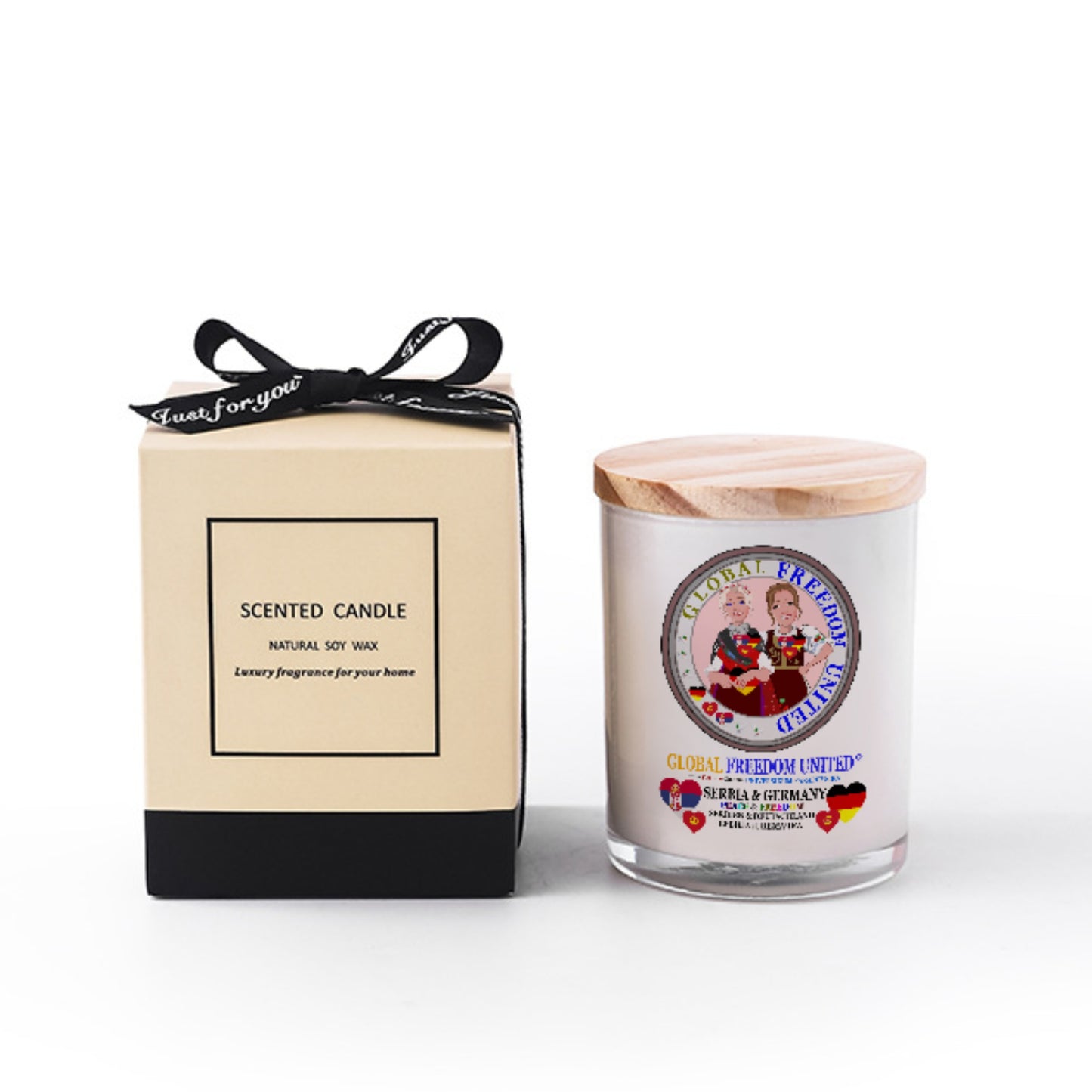 Scented Soy Candle GLOBAL FREEDOM UNITED© Women Serbia & Germany V1