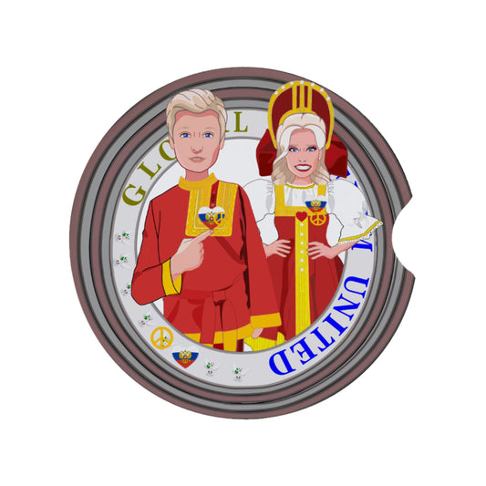 Ceramic Car Coaster GLOBAL FREEDOM UNITED© Couple Russia