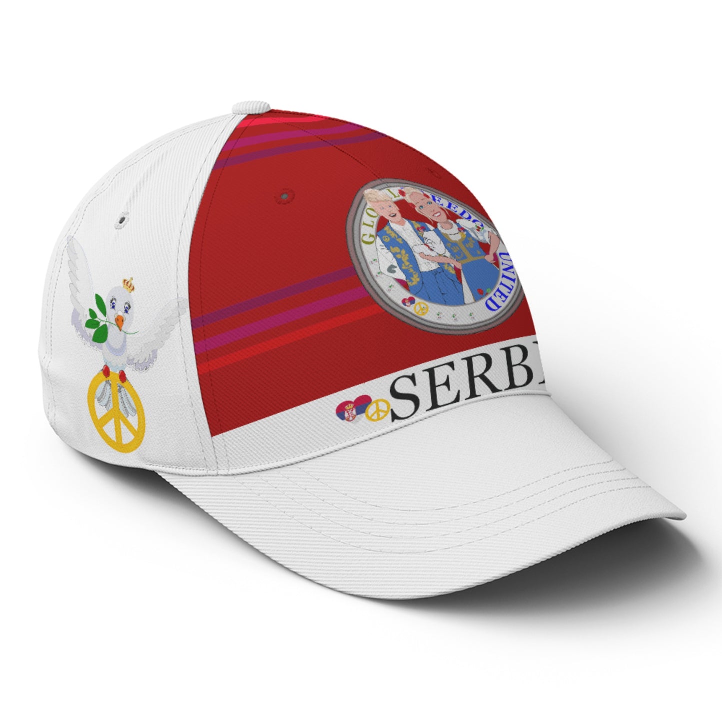 Basketball Cap GLOBAL FREEDOM UNITED© Couple Serbia Red