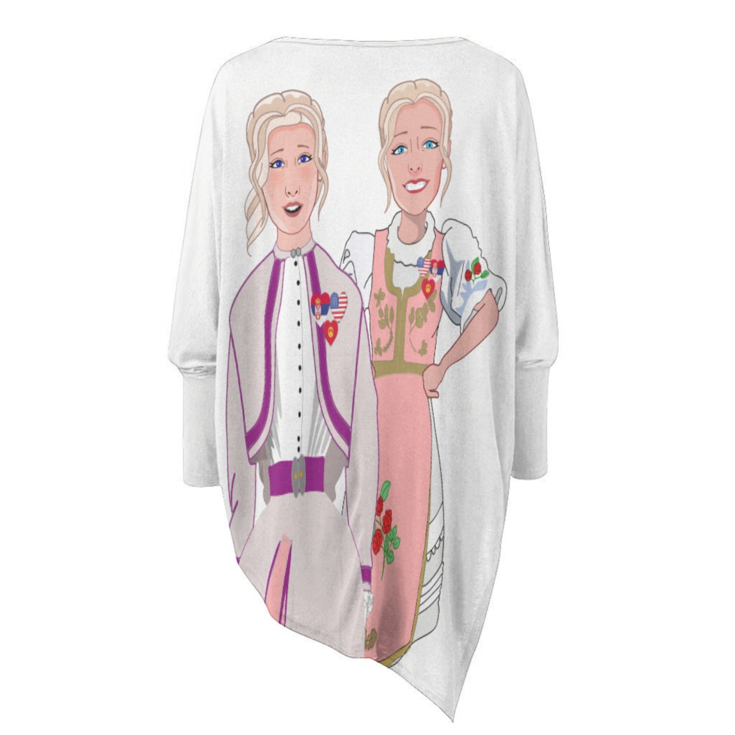 Pullover Long Sleeve T-shirt GLOBAL FREEDOM UNITED© Women Serbia & USA