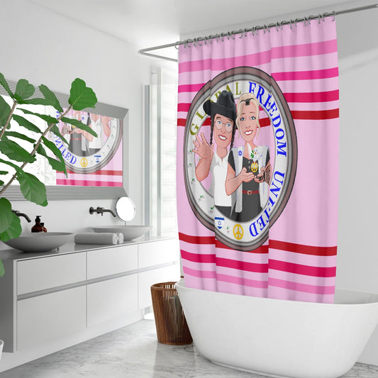 GLOBAL FREEDOM UNITED© Couple Israel Pink1 - Quick-drying Shower Curtain