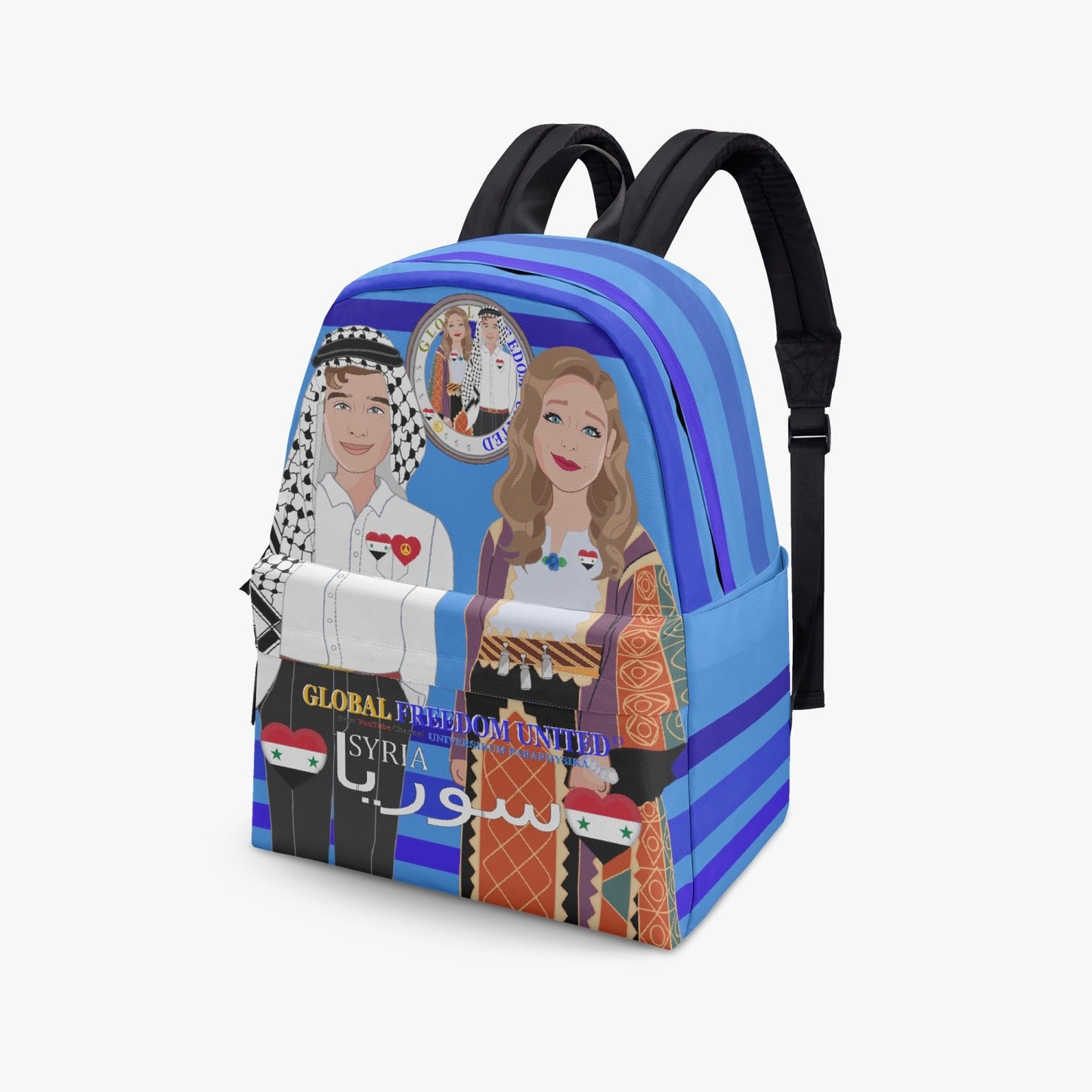 GLOBAL FREEDOM UNITED© Couple Syria Deep Blue - All-over-print Canvas Backpack