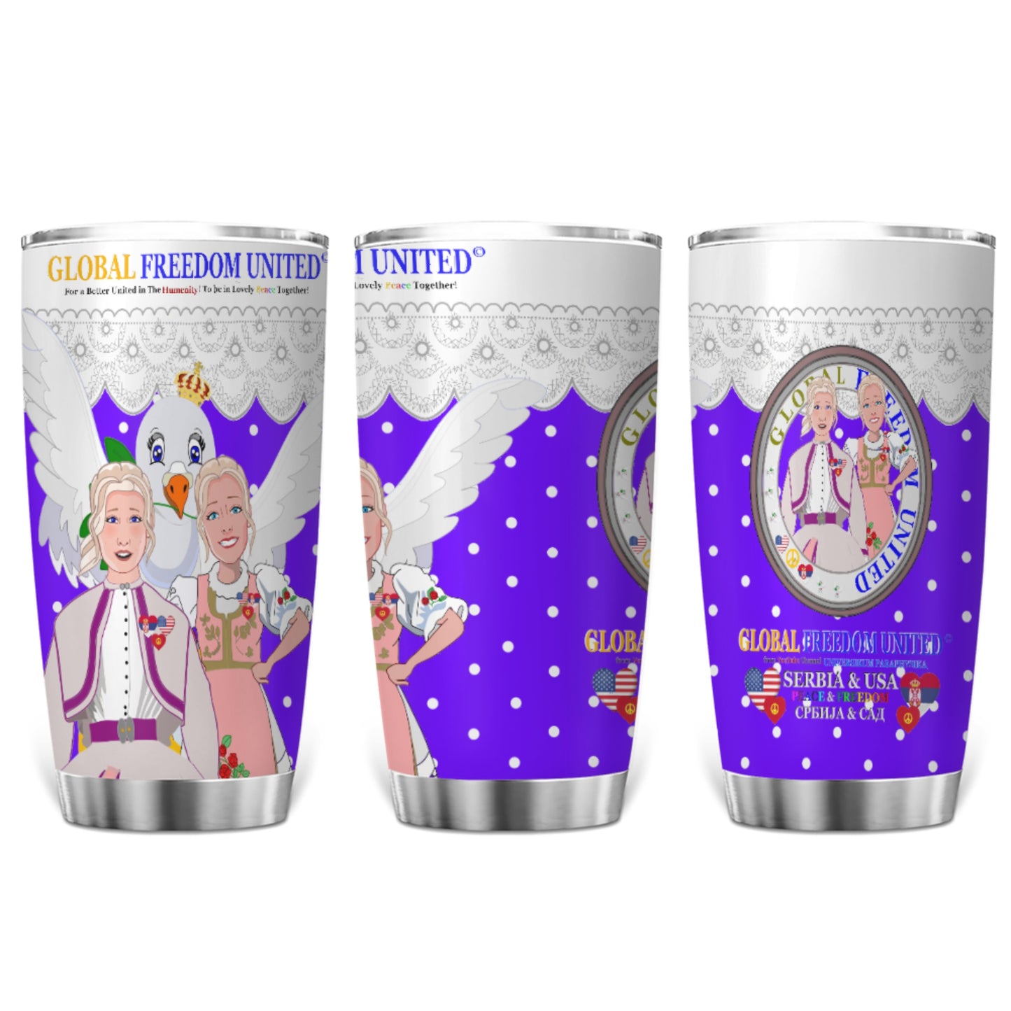 Tumbler 2 GLOBAL FREEDOM UNITED© Women Serbia & USA Lilac2