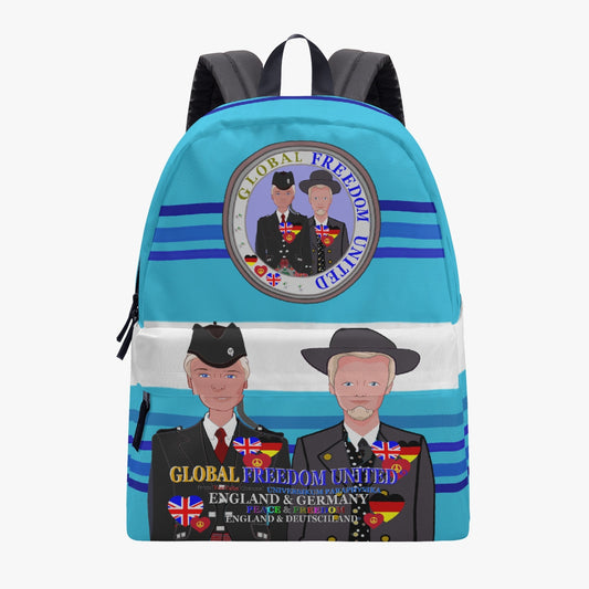 GLOBAL FREEDOM UNITED MEN ENGLAND & GERMANY OLD PEACE BLUE All-over-print Canvas Backpack