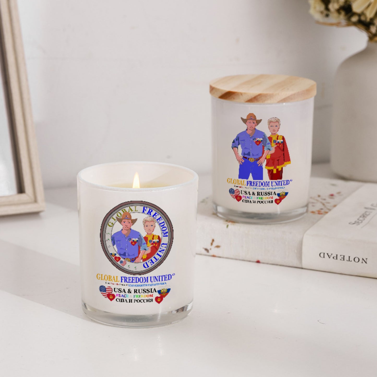 Scented Soy Candle GLOBAL FREEDOM UNITED© Men Russia & USA