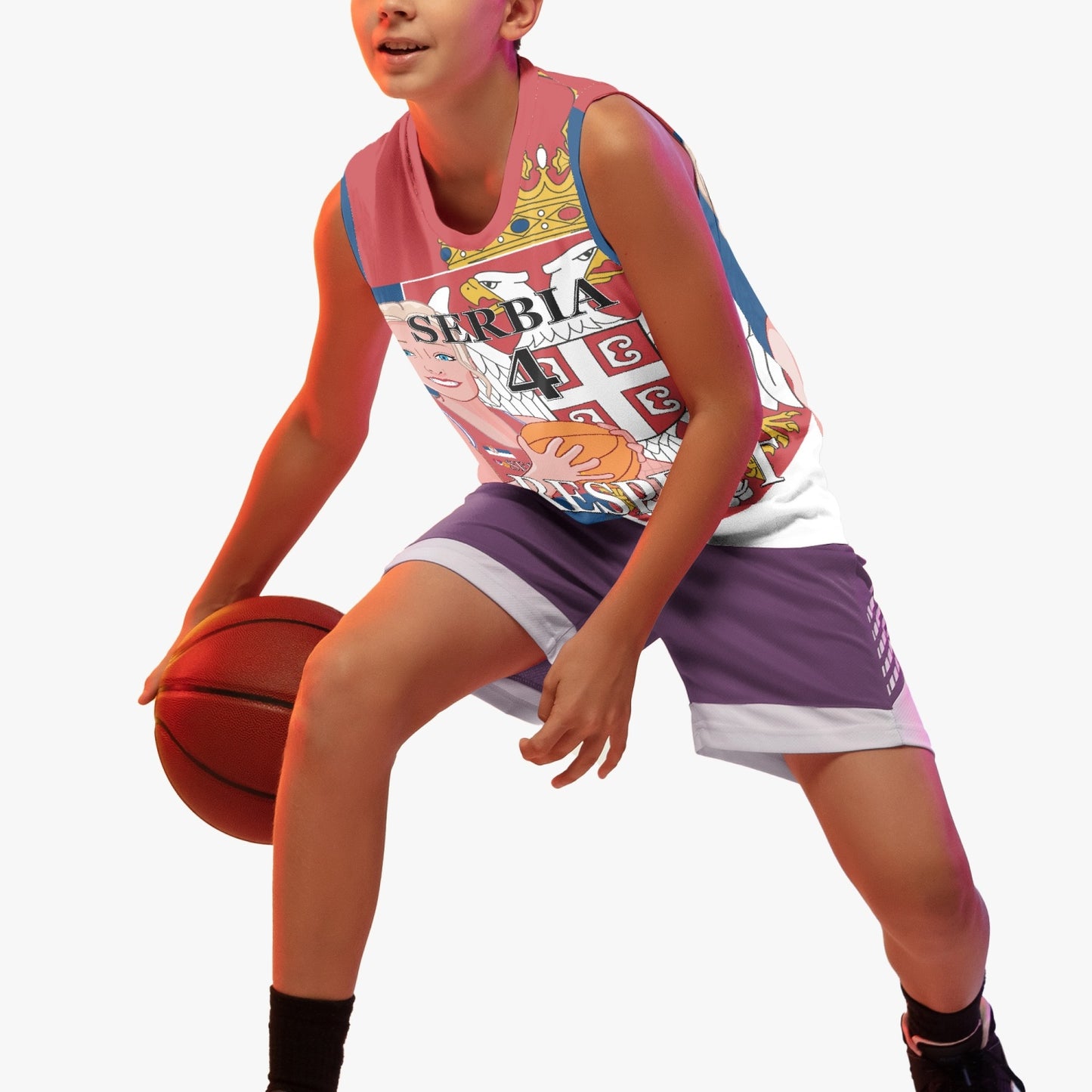 Kids Basketball Jersey GLOBAL FREEDOM UNITED GIRLS SERBIA V2 4