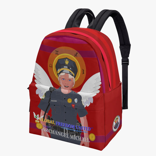 GLOBAL FREEDOM UNITED© Archangel Michael as Policemen English Red - All-over-print Canvas Backpack