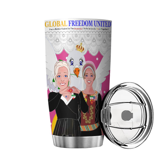 Tumbler GLOBAL FREEDOM UNITED© Women Iran & USA Pink2
