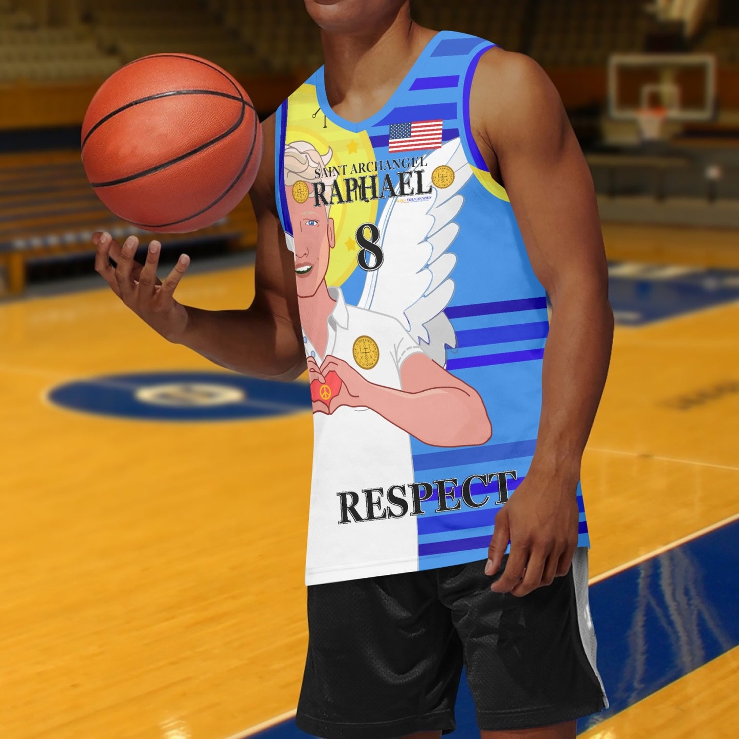 Basketball Jersey GLOBAL FREEDOM UNITED ARCHANGEL RAPHAEL USA 8