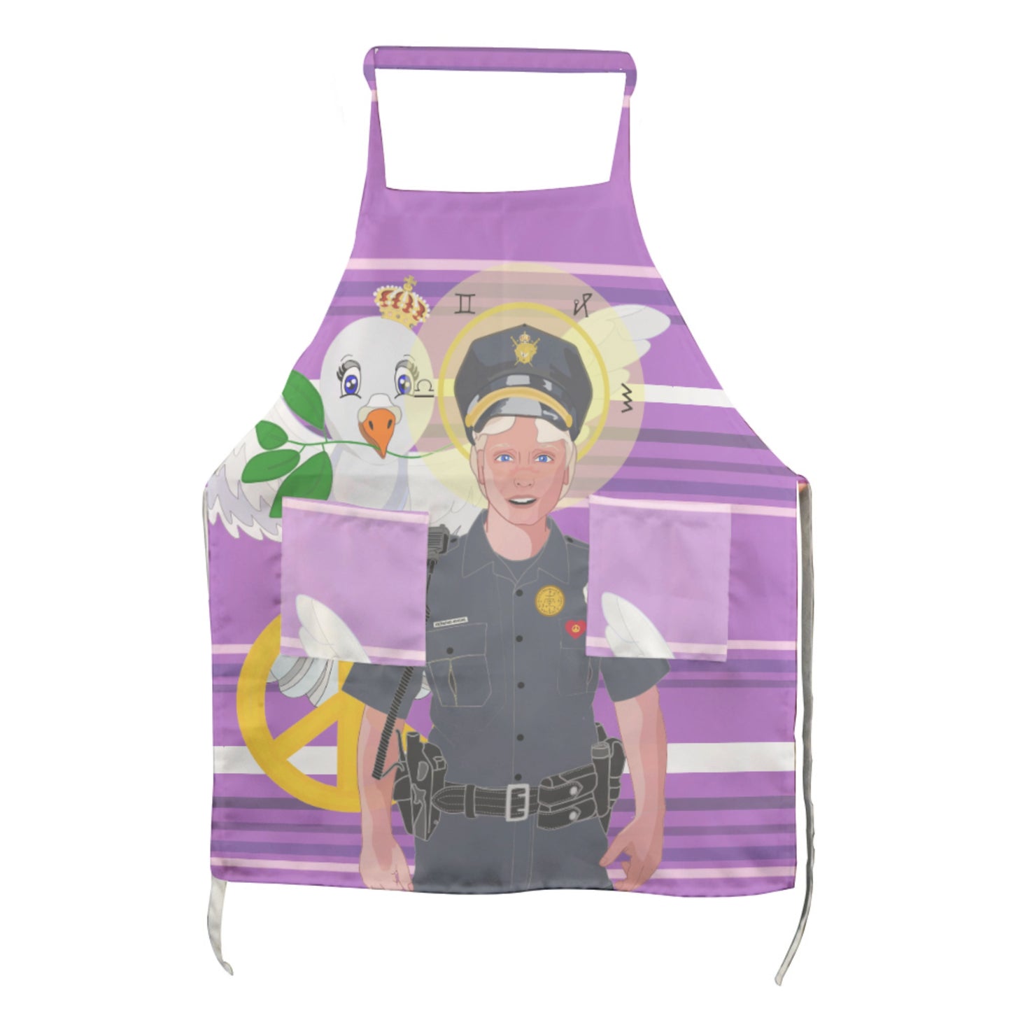 Apron GLOBAL FREEDOM UNITED© Archangel Michael As Policemen Lilac