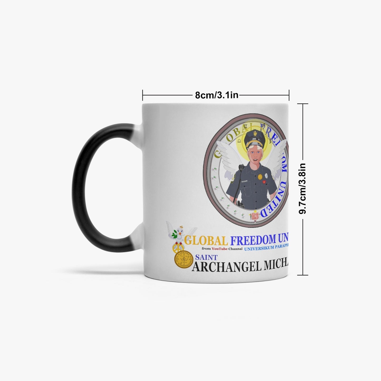 Color Changing Magic Mug GLOBAL FREEDOM UNITED© Archangel Michael Policemen