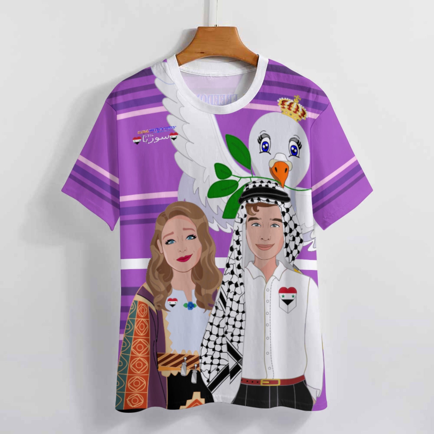 Women´s T-shirt  GLOBAL FREEDOM UNITED© Couple Syria Lilac