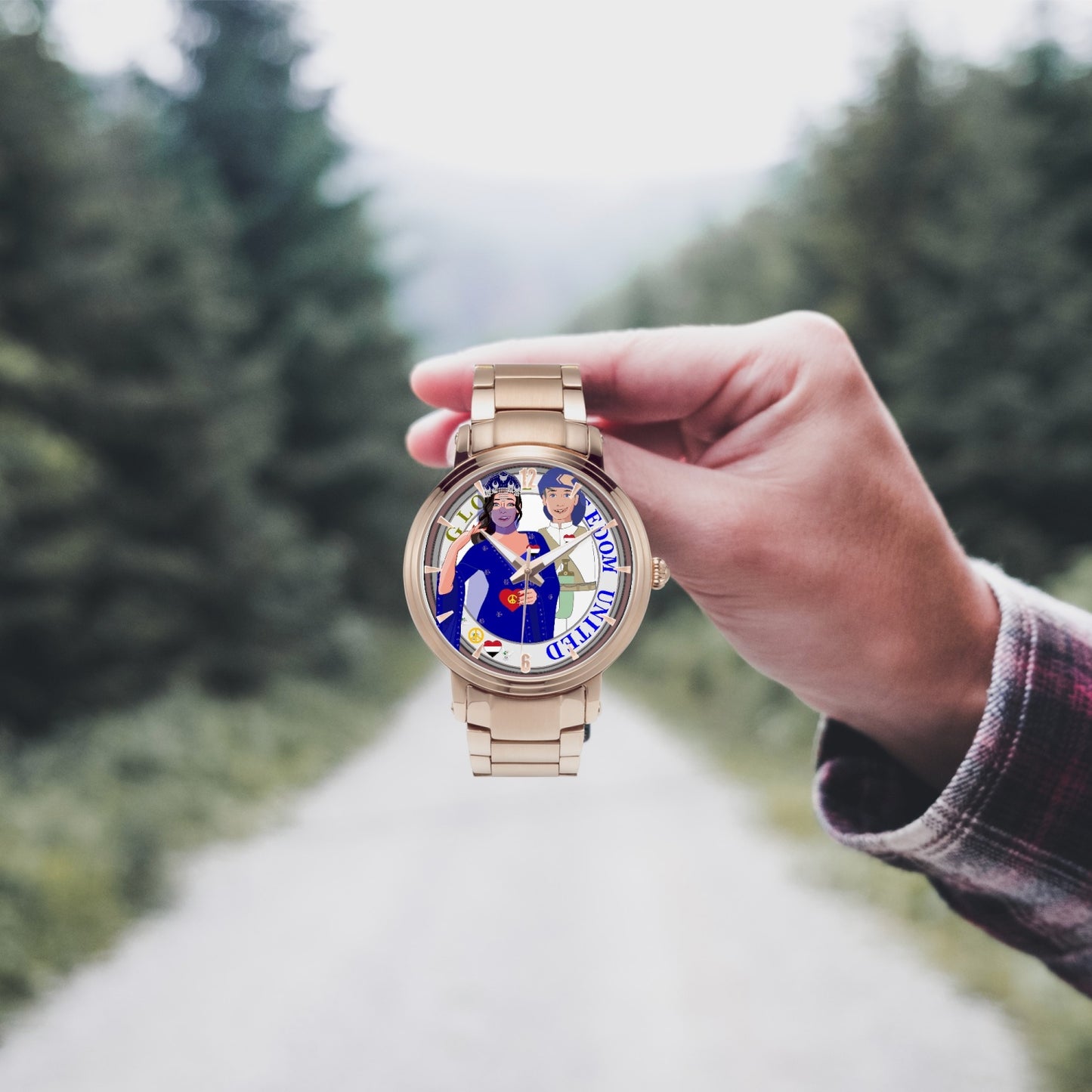 GLOBAL FREEDOM UNITED© Couple Yemen New Steel Strap Automatic Watch (With Indicators)