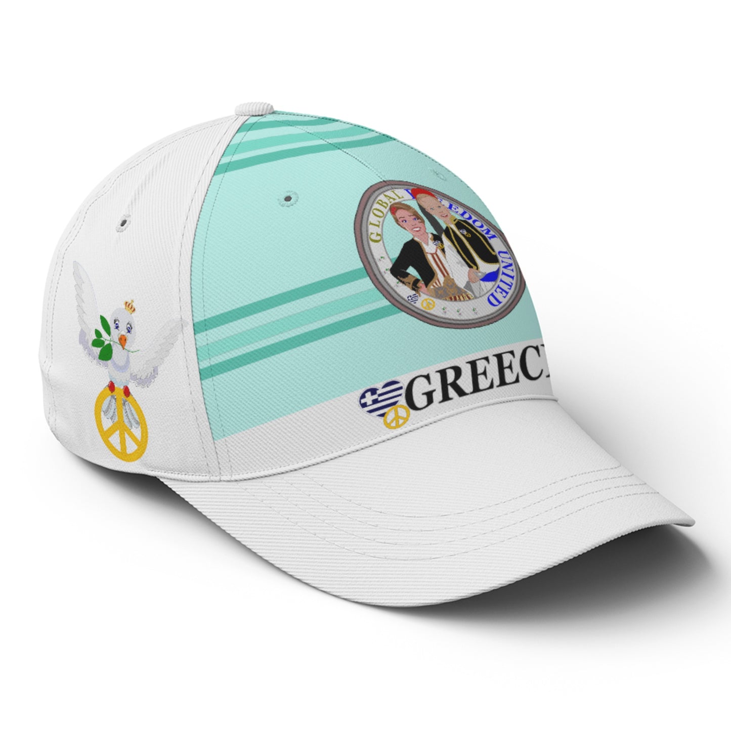 Basketball Cap GLOBAL FREEDOM UNITED© Couple Greece Light Green
