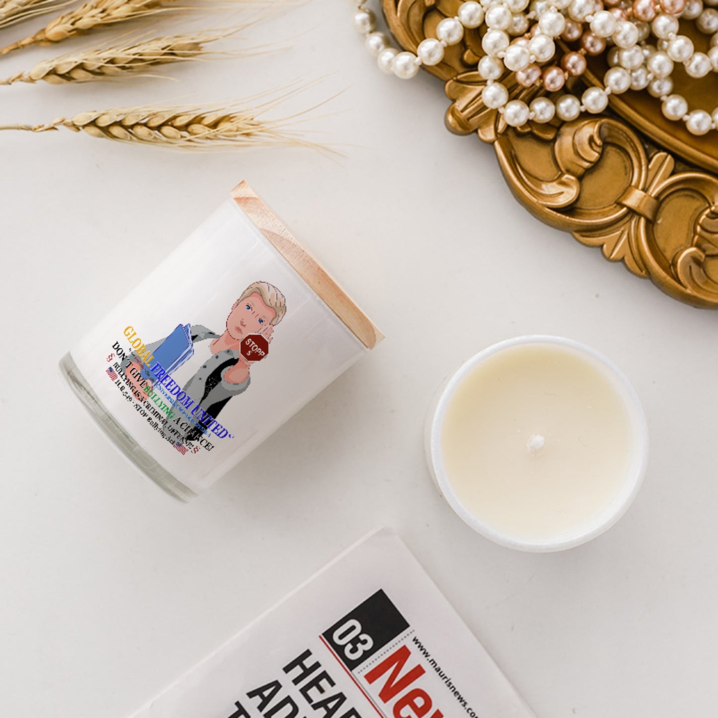 Scented Soy Candle GLOBAL FREEDOM UNITED© Anti Bullying Men USA