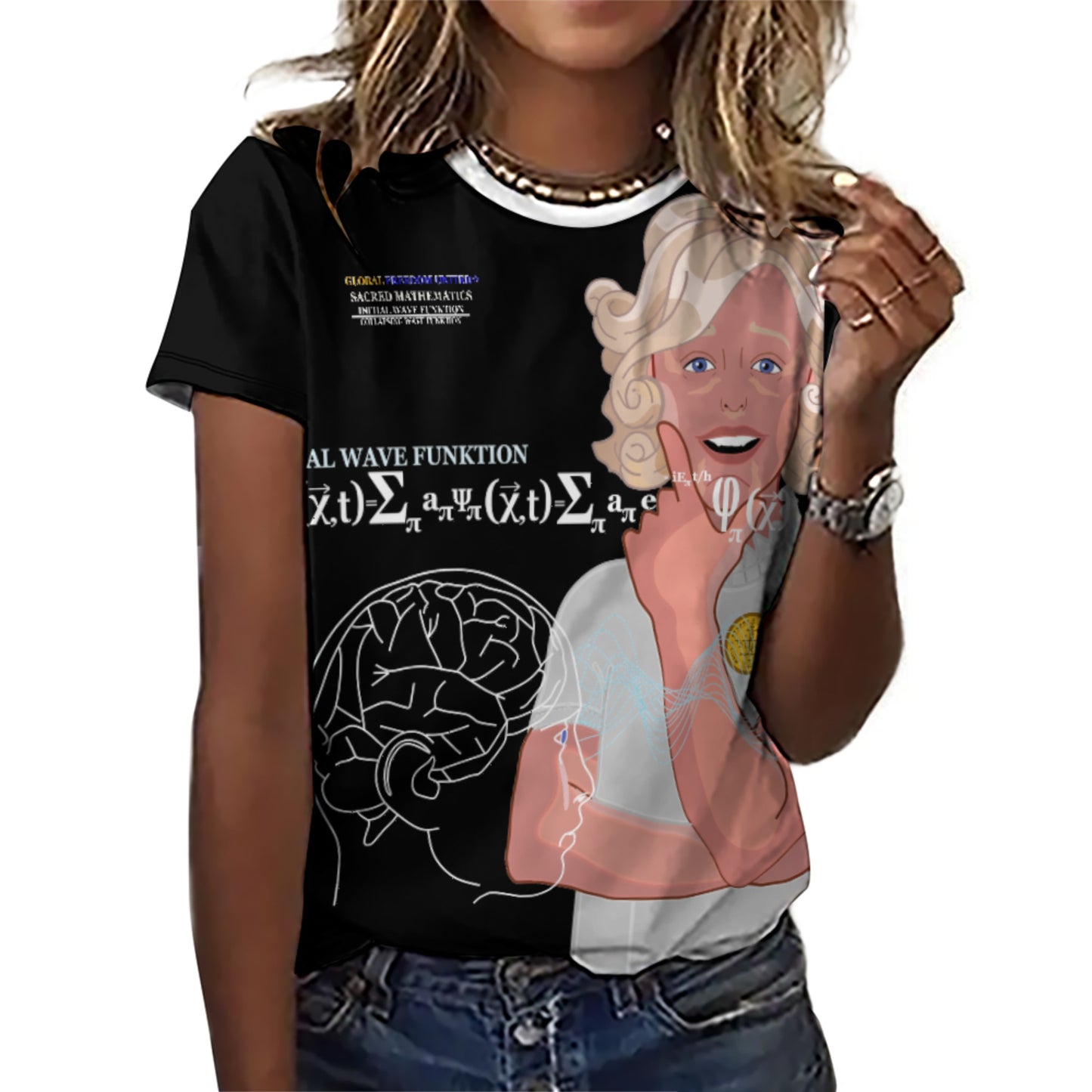 Women´s T-shirt Global Freedom United© Sacred Mathematics Wave Function