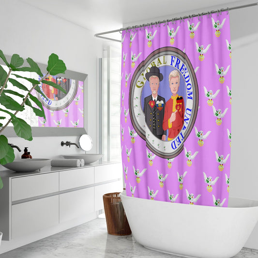 GLOBAL FREEDOM UNITED MEN RUSSIA & GERMANY OLD PEACE VIOLET Quick-drying Shower Curtain