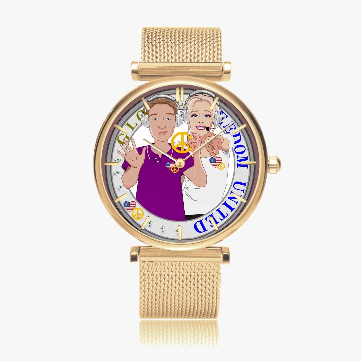 GLOBAL FREEDOM UNITED© Couple Wight American - New Stylish Ultra-Thin Quartz Watch (With Indicators)