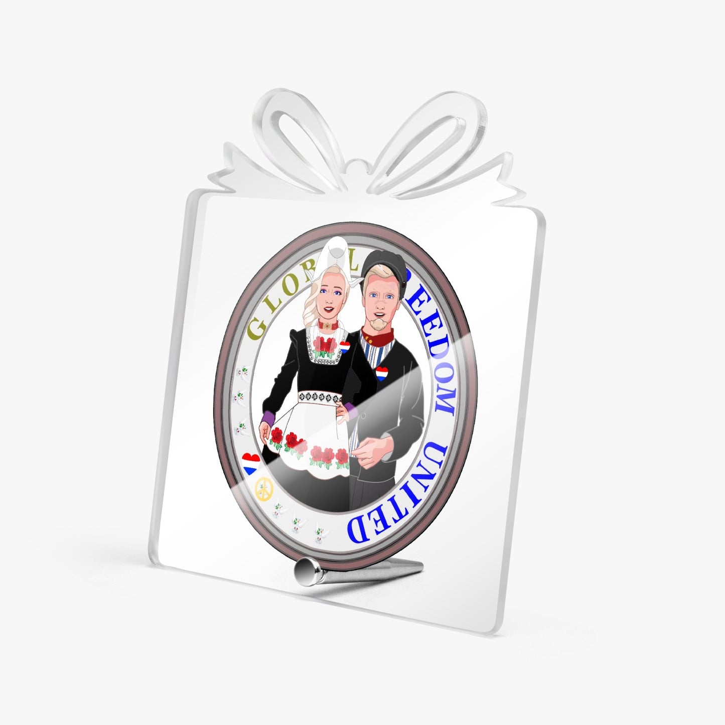 GLOBAL FREEDOM UNITED© Couple Nederland Acrylic Plaque with  Stand - Gift Shape