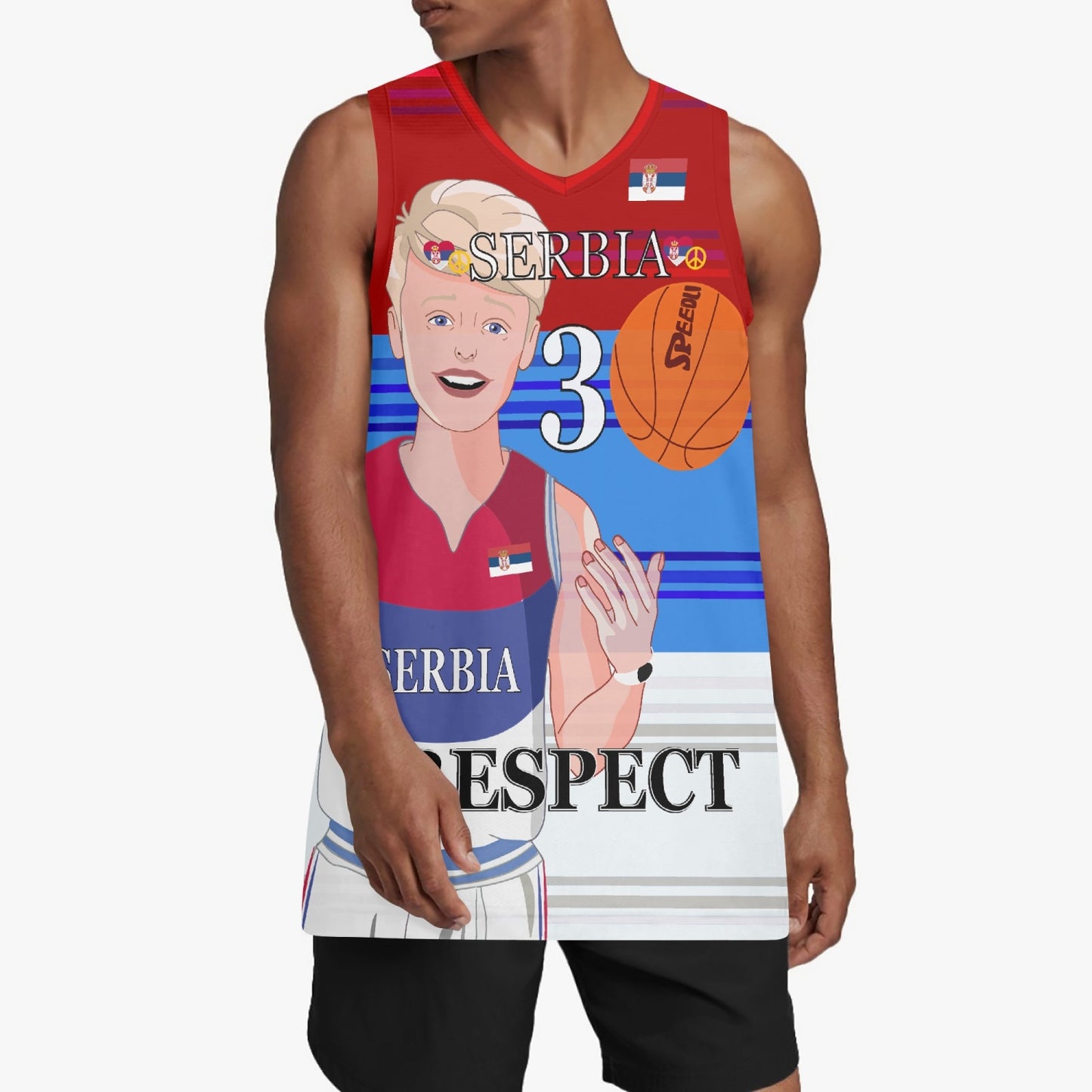Basketball Jersey GLOBAL FREEDOM UNITED COUPLE EDITION SERBIA MEN V1 3