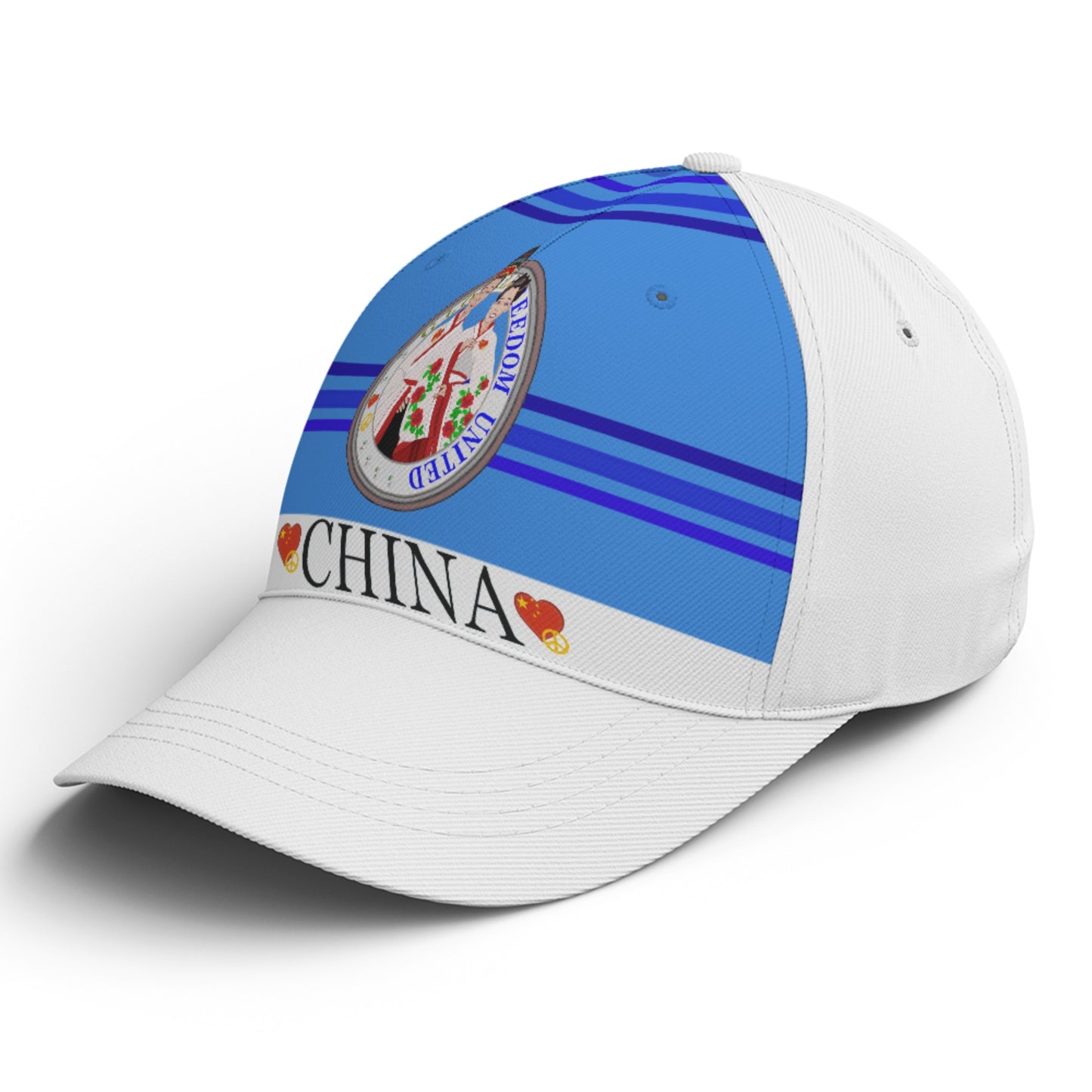 Basketball Cap GLOBAL FREEDOM UNITED© Couple China Deep Blue