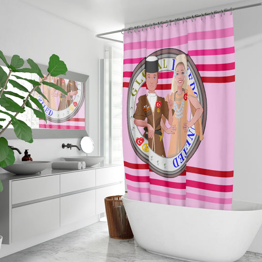GLOBAL FREEDOM UNITED© Couple Turkey Pink1 - Quick-drying Shower Curtain