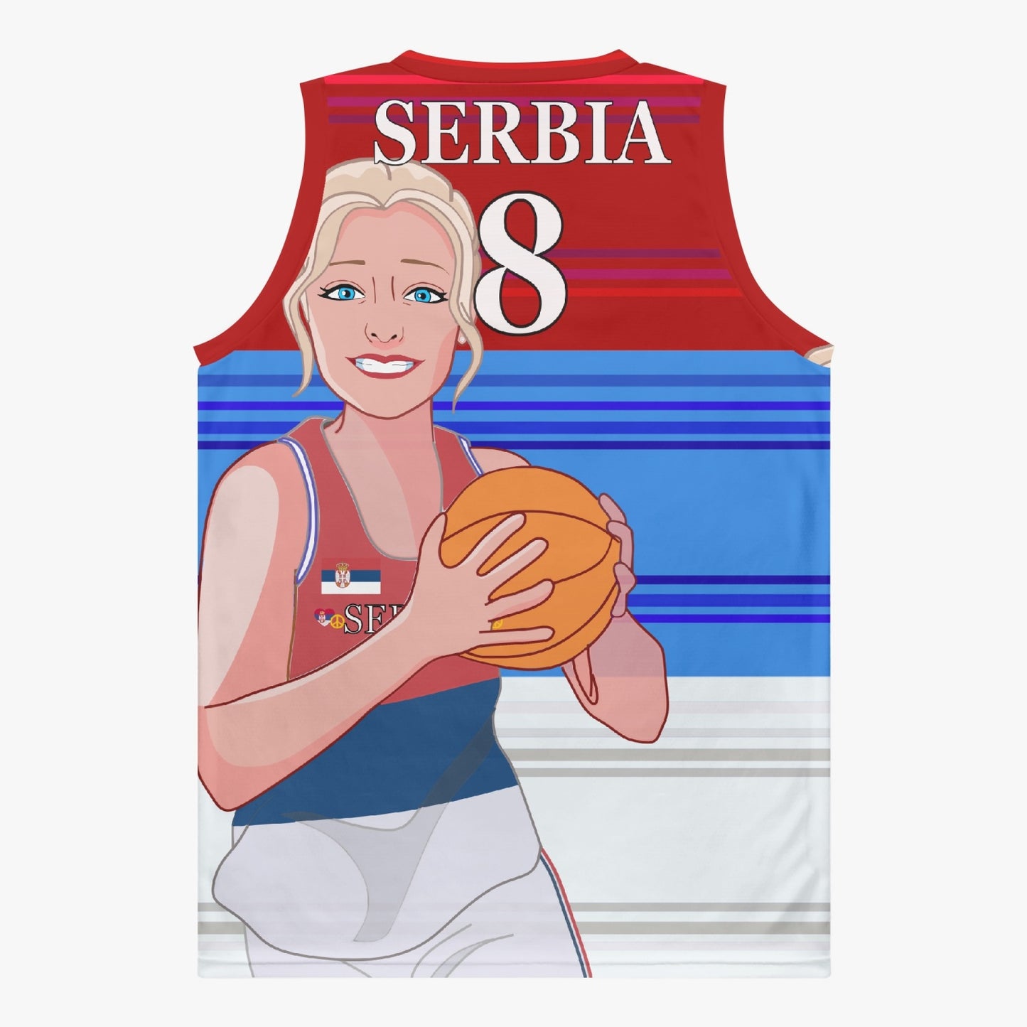 Basketball Jersey GLOBAL FREEDOM UNITED COUPLE EDITION WOMEN SERBIA v1 8