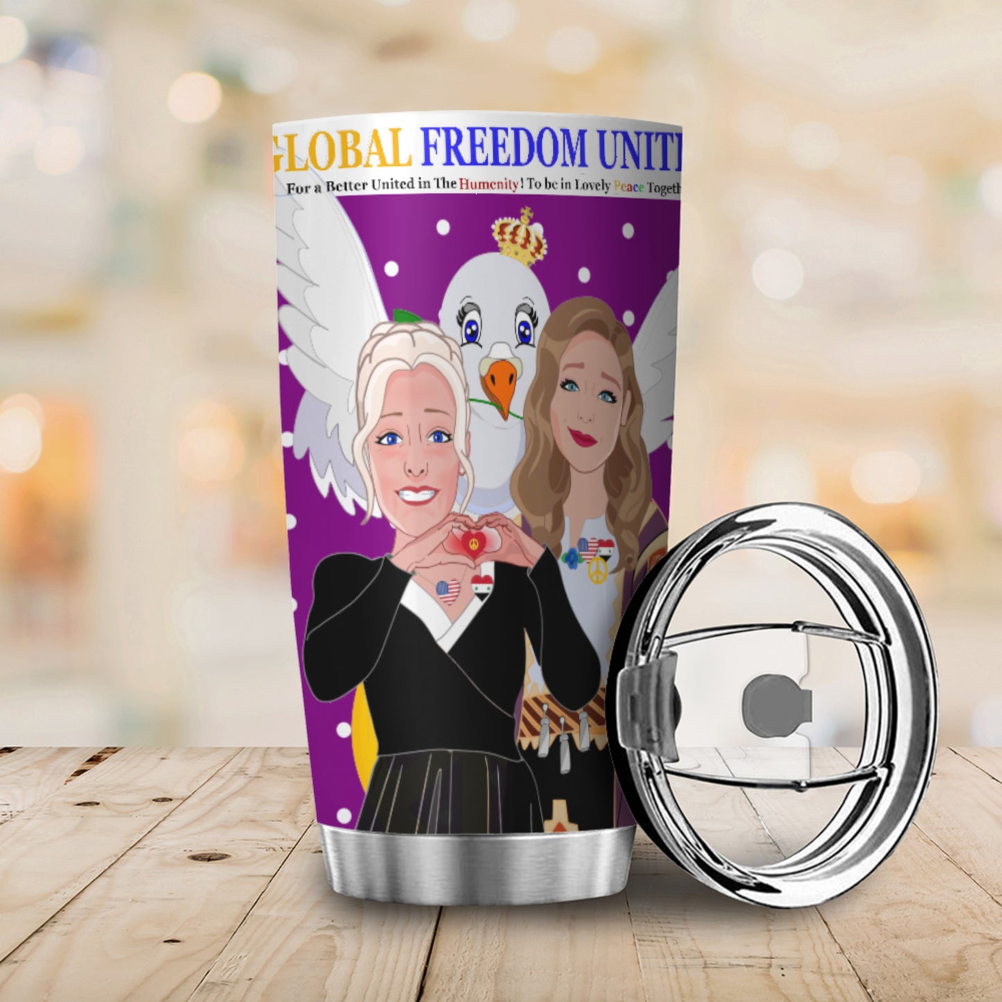 Tumbler GLOBAL FREEDOM UNITED© Women Syria & USA Lilac