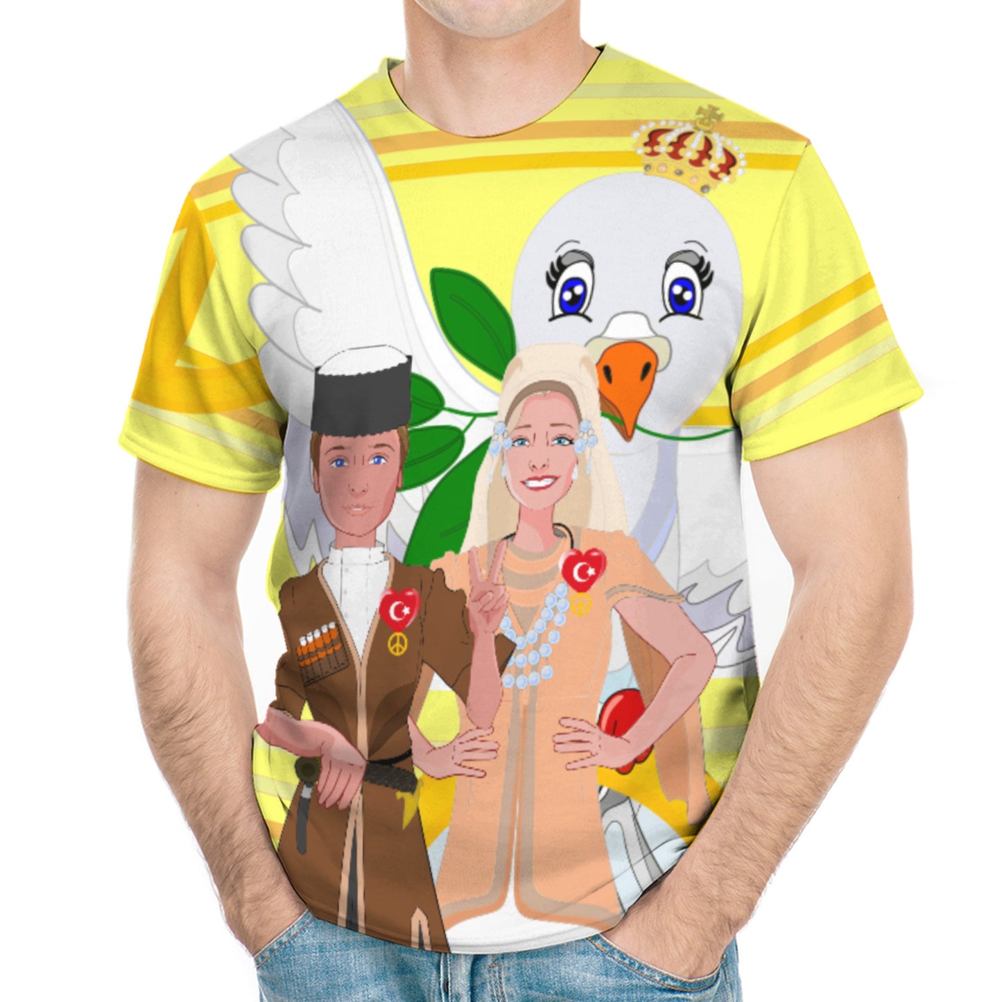 Men´s T-shirt GLOBAL FREEDOM UNITED© Couple Turkey Yellow