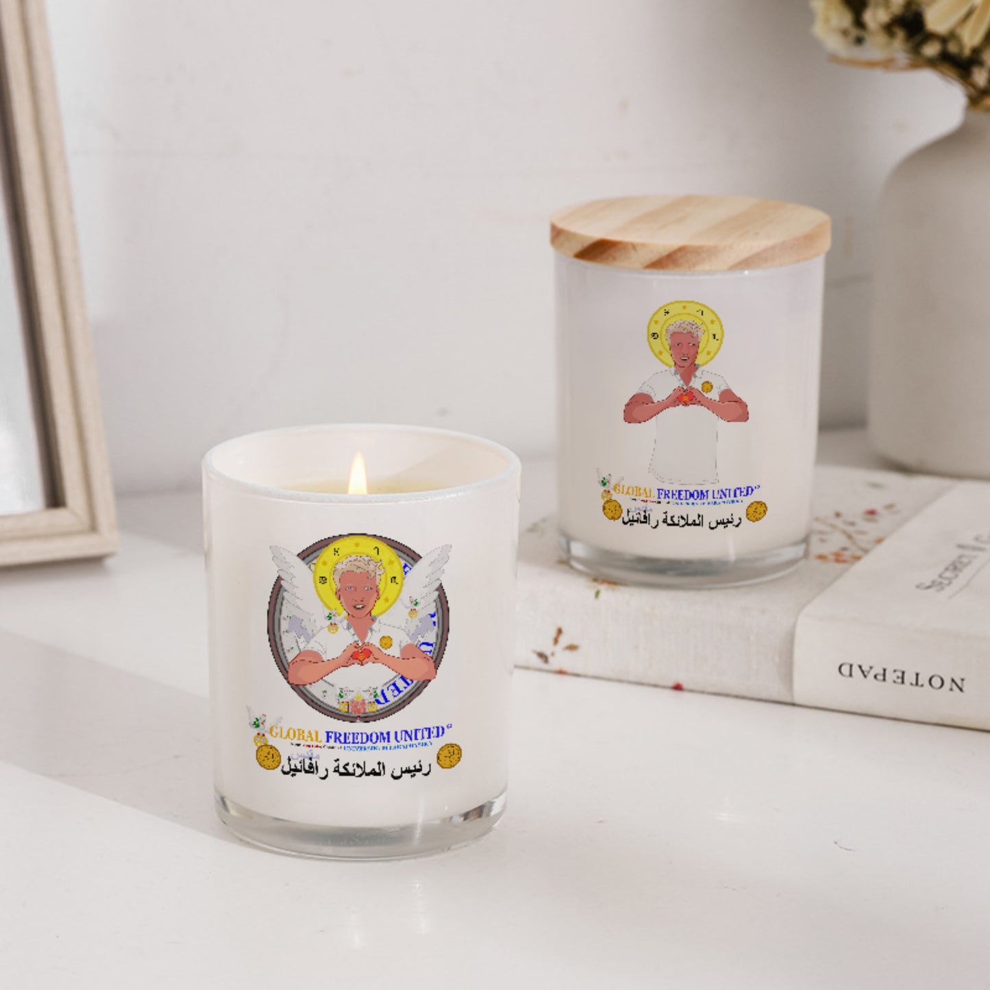 Scented Soy Candle GLOBAL FREEDOM UNITED© Archangel Rafael Arabic