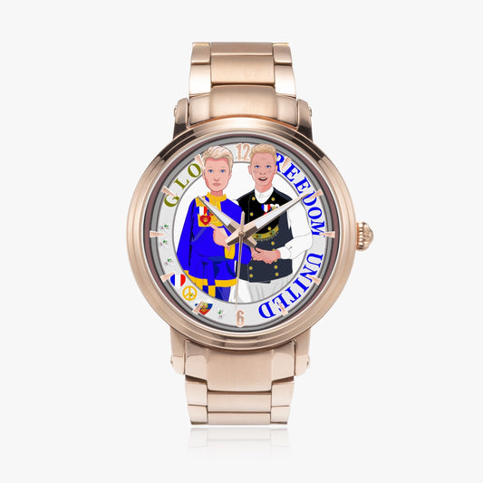 GLOBAL FREEDOM UNITED© New Steel Strap Automatic Watch (With Indicators) Men Russia & French V1