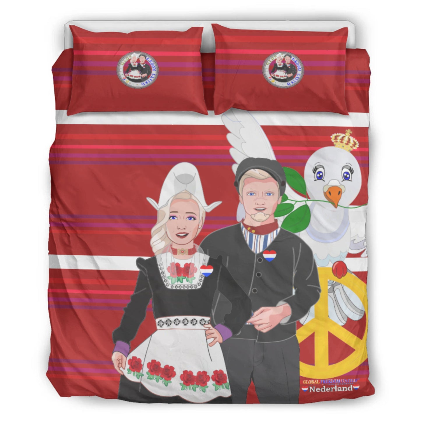 Bed Line GLOBAL FREEDOM UNITED© Couple Nederland Red