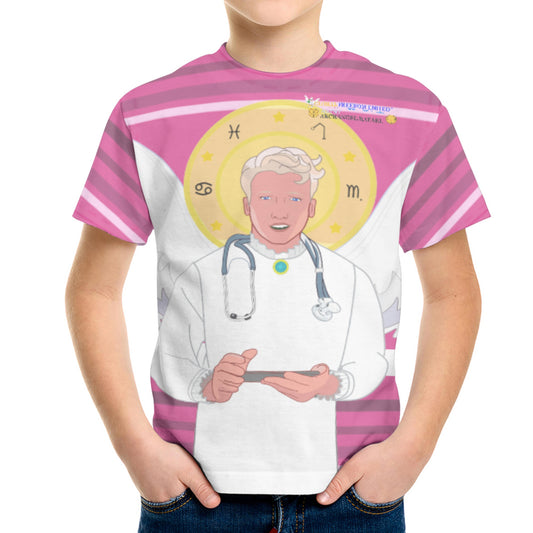 Kid´s T-shirt GLOBAL FREEDOM UNITED© Archangel Rafael English Pink2