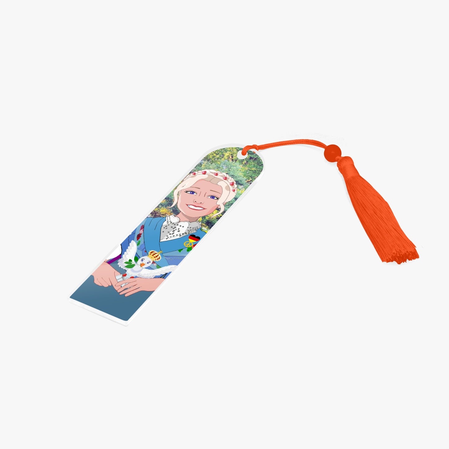 Acrylic Bookmark - Semicircle GLOBAL FREEDOM UNITED© German Girl Light Blue