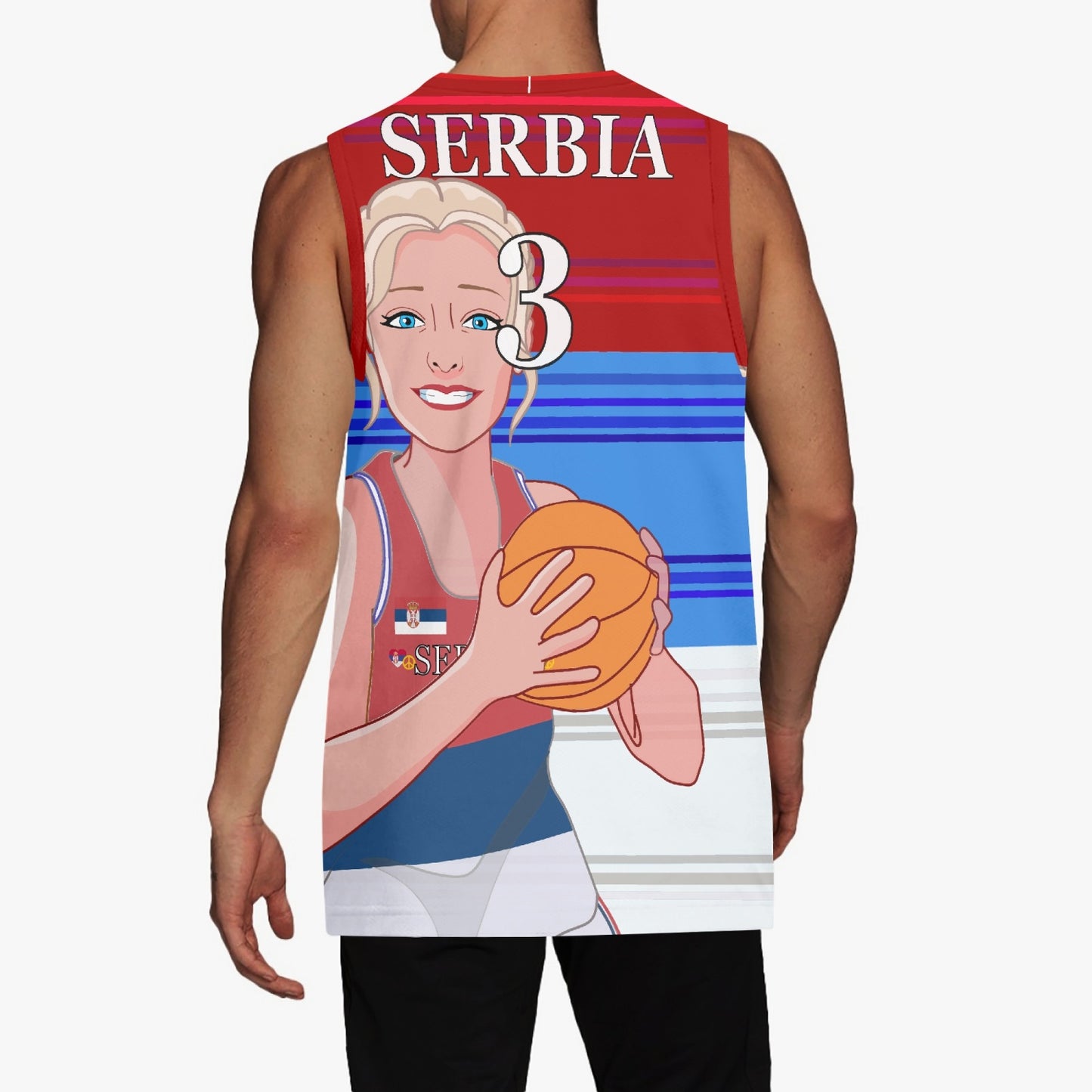 Basketball Jersey GLOBAL FREEDOM UNITED COUPLE EDITION WOMEN SERBIA v1 3