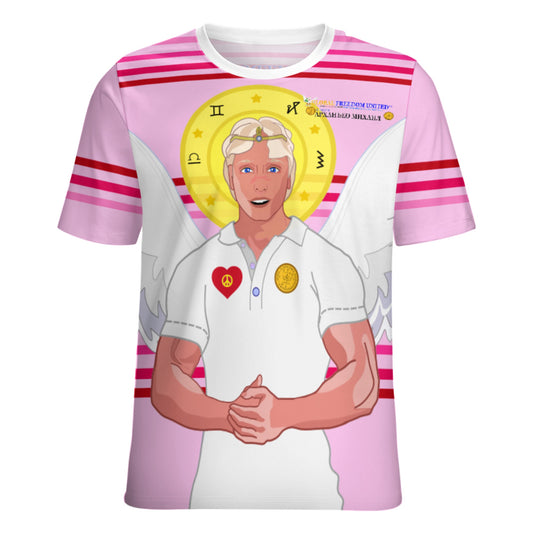 Women´s T-shirt  GLOBAL FREEDOM UNITED© Archangel Michael Serbia V2 Pink1