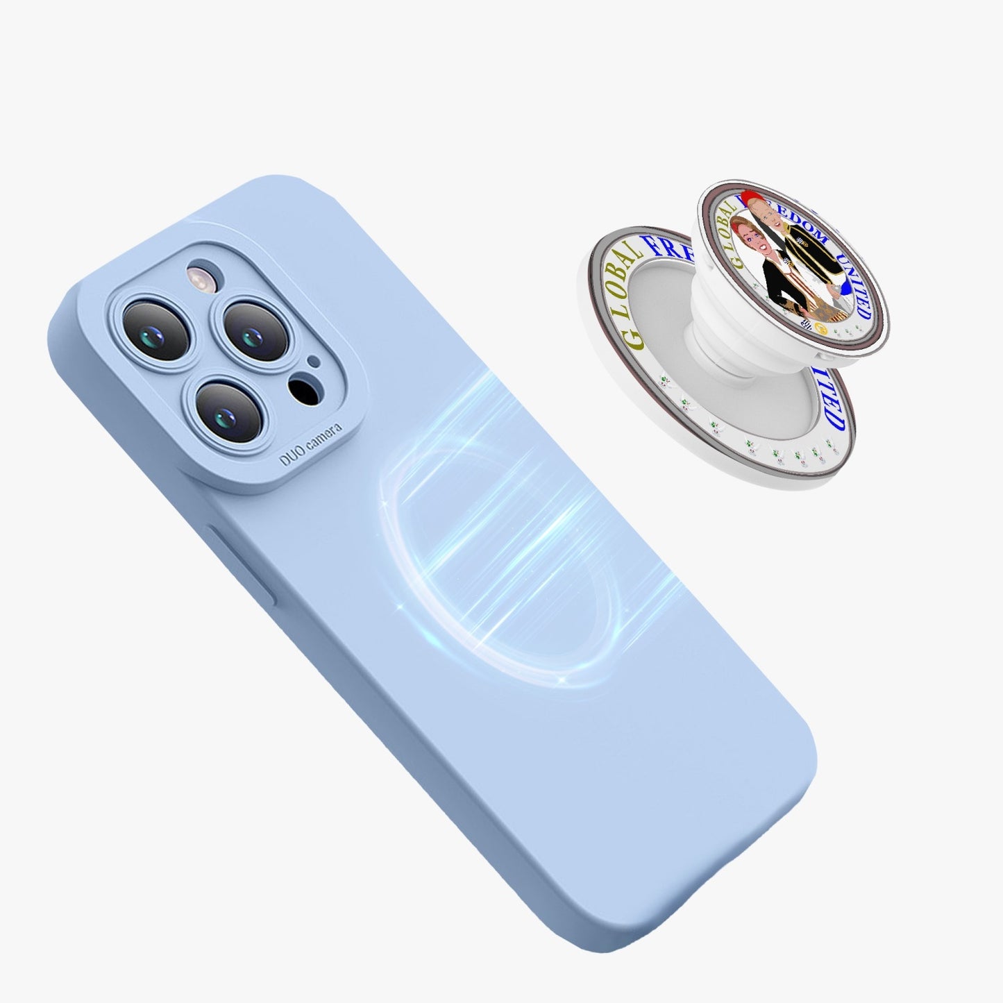 GLOBAL FREEDOM UNITED© Couple Greece Magnetic Collapsible Grip And Stand