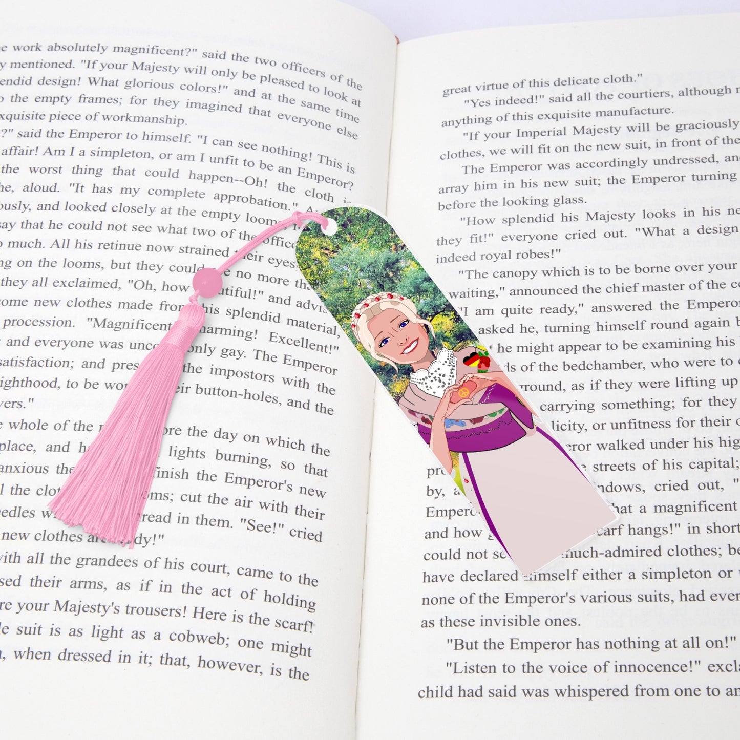 Acrylic Bookmark - Semicircle GLOBAL FREEDOM UNITED© German Girl Pink