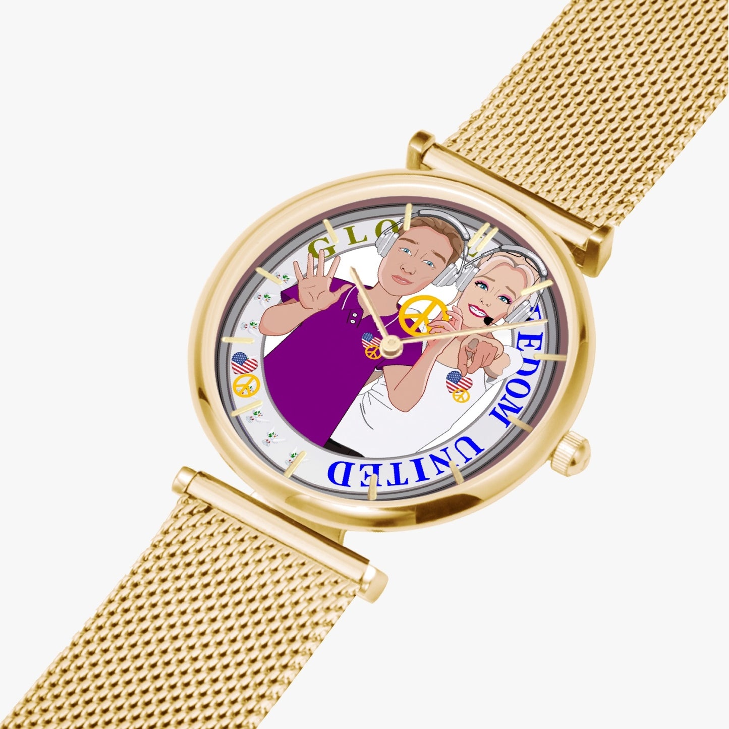 GLOBAL FREEDOM UNITED© Couple Wight American - New Stylish Ultra-Thin Quartz Watch (With Indicators)