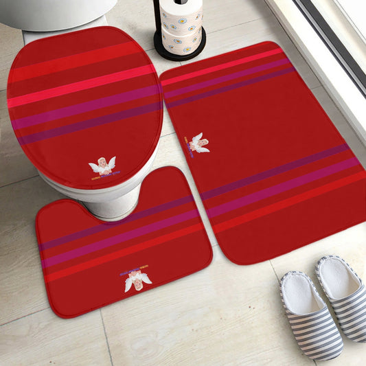 GLOBAL FREEDOM UNITED© Pcs Toilet Rug Set Red