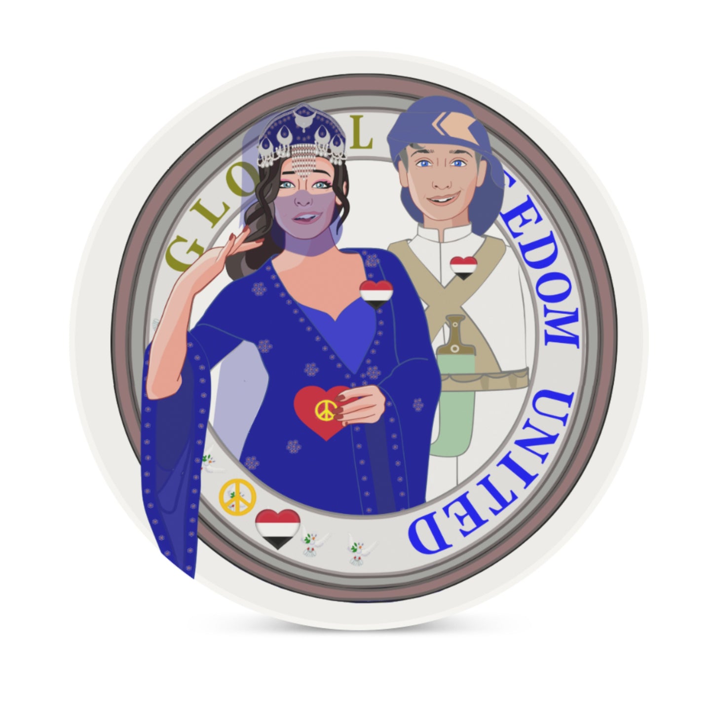 Ceramic Coasters GLOBAL FREEDOM UNITED© Couple Yemen