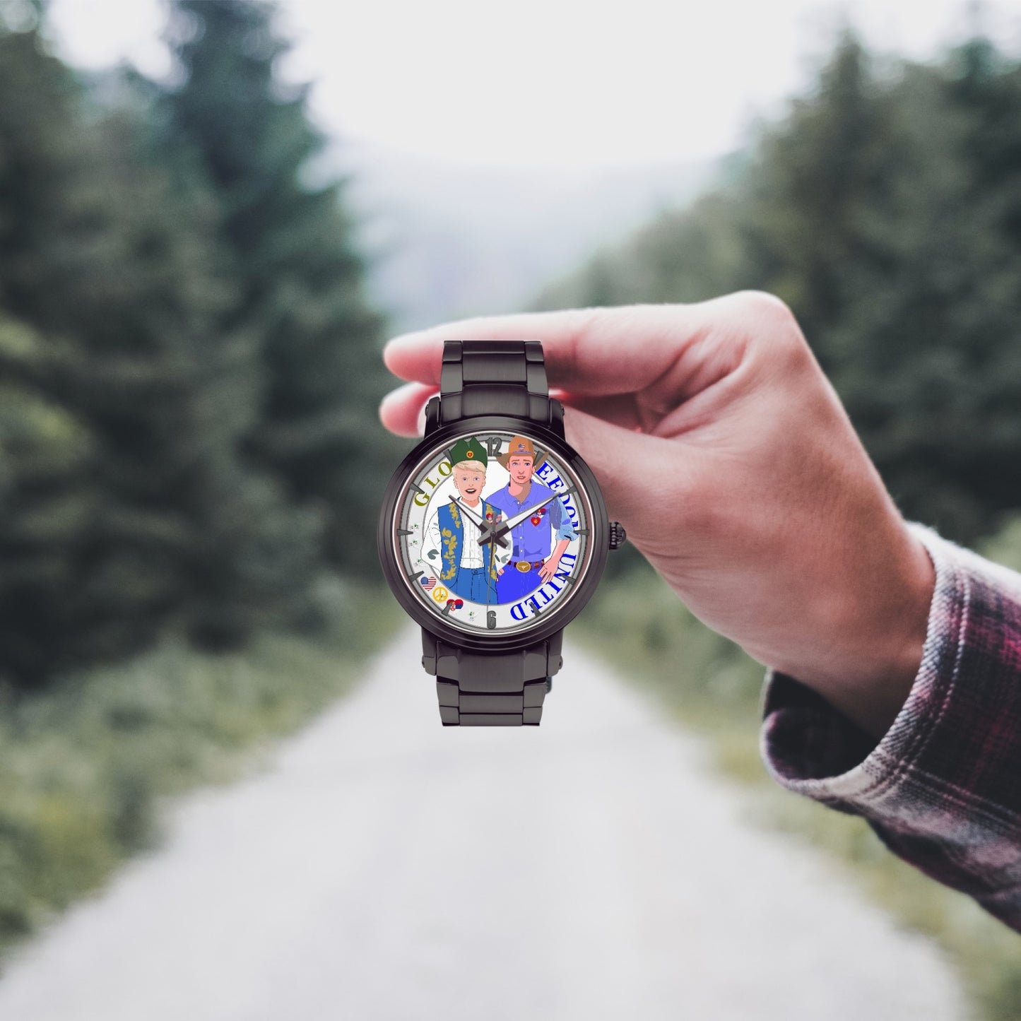 GLOBAL FREEDOM UNITED© New Steel Strap Automatic Watch (With Indicators) Men Serbia & USA