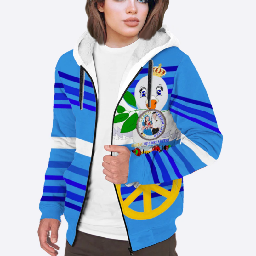 Plush Hoodie GLOBAL FREEDOM UNITED© Couple Afghanistan Deep Blue