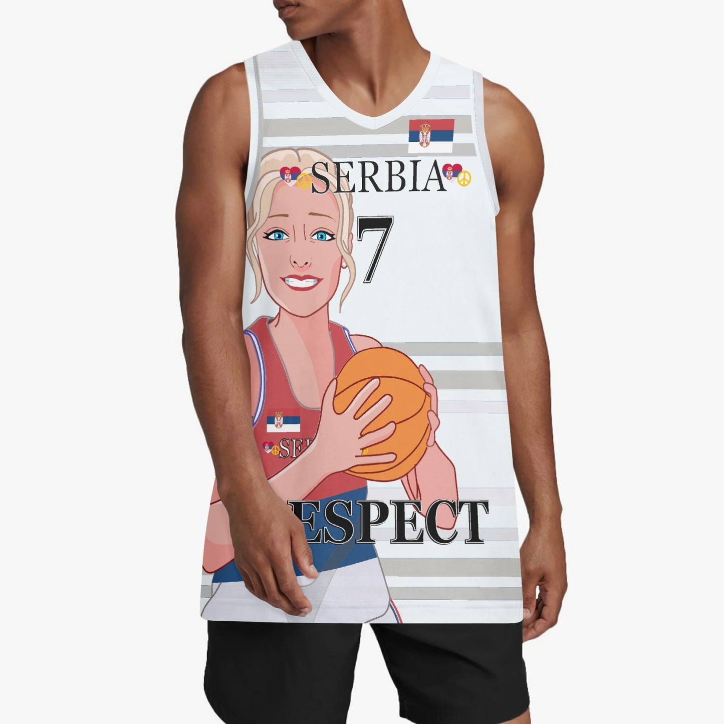 Basketball Jersey GLOBAL FREEDOM UNITED COUPLE EDITION WOMEN SERBIA v2 7