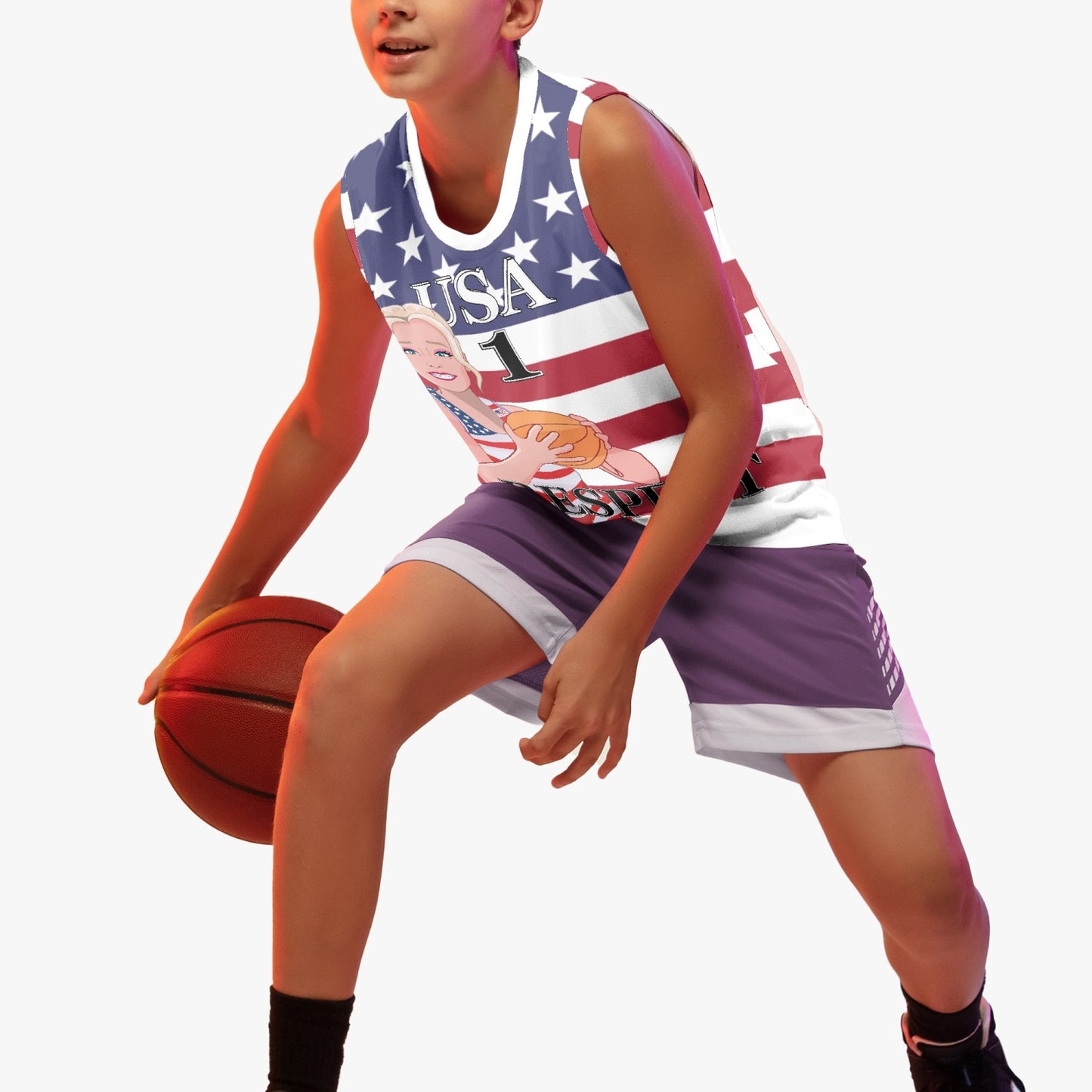 Kids Basketball Jersey GLOBAL FREEDOM UNITED GIRLS USA V1 1
